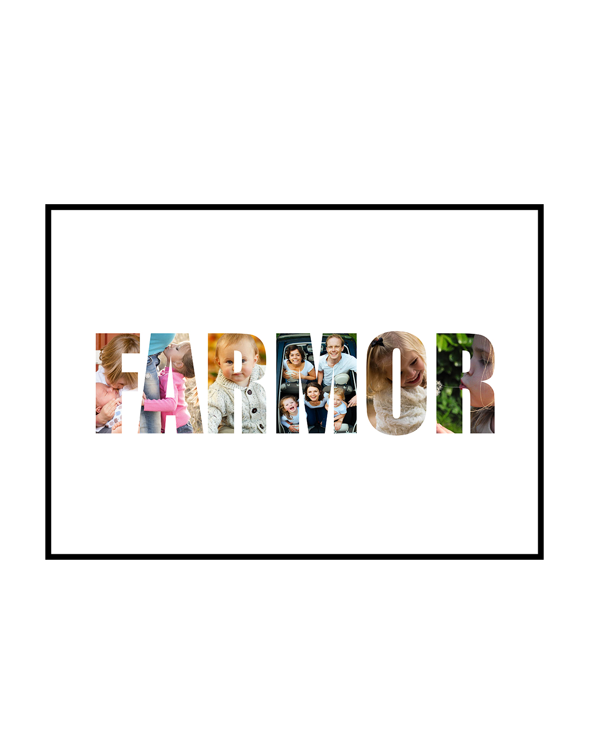 Billede af Navnecollagen 'FARMOR' med 6 billeder - vi designer for dig